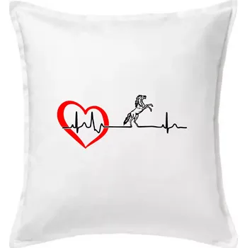 Polštář Moje srdce bije pro koně - Polštář 50x50 - 50x50 - Pouze potah ( Bílá )