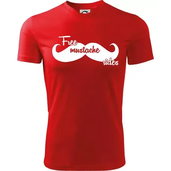 Chlapecké tričko Free Mustache rides - Dětské triko sportovní (dresovina) - 146 cm/10 let ( Červená )