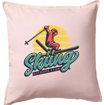 Polštář Skiing winter extreme cup - Polštář 50x50 - 50x50 - Pouze potah ( Světle růžová )
