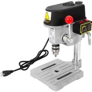 Vrtačka Stolní mini vrtačka 340W 1–10 mm s regulací otáček 220V 50 Hz Litinová základna Kutilství Dřevo Hliník Pryskyřice Kompozitní desky