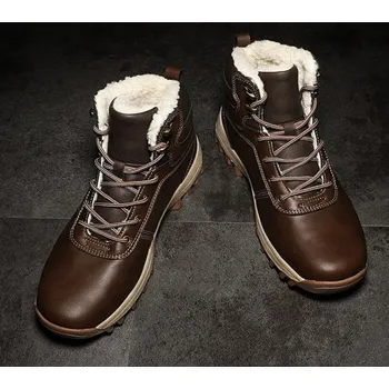 Pánská obuv Pánské zimní kotníkové boty na šněrování J2209 hnědá 40