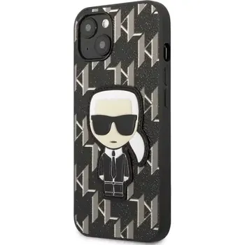 Pouzdro na mobilní telefon Karl Lagerfeld Monogram Ikonik Kryt pro Apple iPhone 13 mini černá (3666339049362)