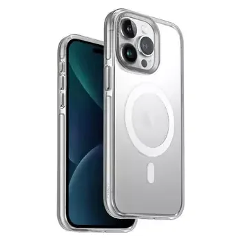 Pouzdro na mobilní telefon Uniq Calio MagClick ochranný kryt na Apple iPhone 15 Pro Nude (transparentní) (8886463685419)
