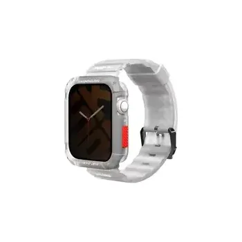 Řemínek na hodinky SKINARMA SHOKKU silikonový řemínek pro Apple Watch 42/44/45 mm pouzdro pro Apple Watch 44/45 mm bílá (8886461241822)
