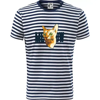 Pánské tričko Kočka meow - Triko na vodu - XS ( Prouhovaná )