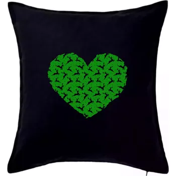 Polštář Vánoční jeleni v srdci - Polštář 50x50 - 50x50 - Pouze potah ( Černá )