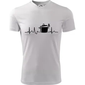 EKG kuchař hrnec - Dětské triko sportovní (dresovina) - 158 cm/12 let ( Bílá )