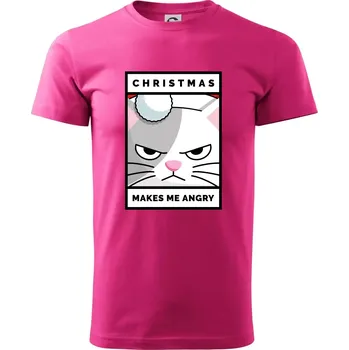 Pánská móda Christmas makes me angry - Klasické pánské triko vyšší gramáže - XL ( Purpurová )