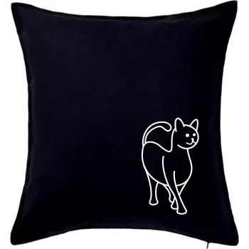 Polštář Ladná kočka - Polštář 50x50 - 50x50 - Pouze potah ( Černá )