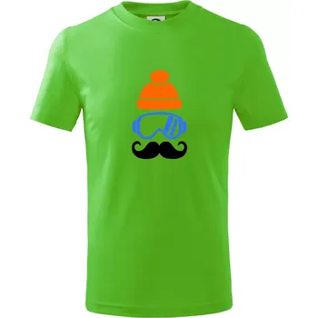 Chlapecké tričko Lyžař knírač - Tričko dětské bavlněné - 134 cm/8 let ( Apple Green )