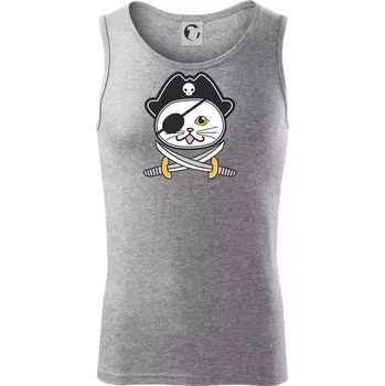 Kočičí pirát - Tílko pánské Core - L ( Tmavě šedý melír )