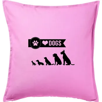 Polštář I love dogs - tlapka - Polštář 50x50 - 50x50 - Pouze potah ( Růžová )