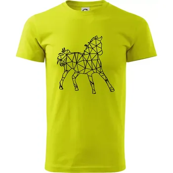 Geometrie - kůň jednobarevná - Klasické pánské triko vyšší gramáže - L ( Limetková )