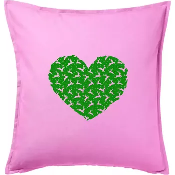 Polštář Vánoční jeleni v srdci - Polštář 50x50 - 50x50 - Pouze potah ( Růžová )