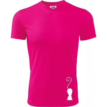 Chlapecké oblečení Zamilovaná kočka ležící - Dětské triko sportovní (dresovina) - 146 cm/10 let ( Neon Pink )