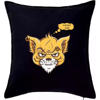 Polštář Kočka "neser mě!" - Polštář 50x50 - 50x50 - Pouze potah ( Černá )