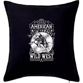 Polštář American cowboy - Polštář 50x50 - 50x50 - Včetně výplně ( Černá )