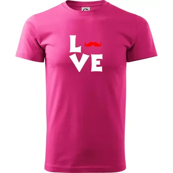 Pánská móda Love mustache - Klasické pánské triko vyšší gramáže - XL ( Purpurová )