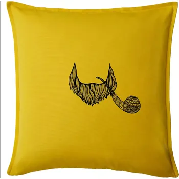 Polštář Mustache fajfka - Polštář 50x50 - 50x50 - Pouze potah ( Žlutá )