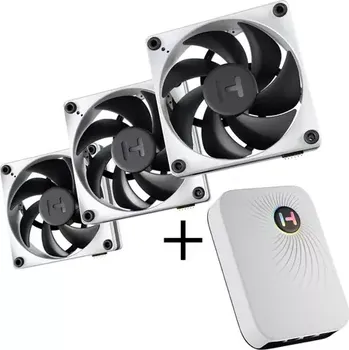 PC ventilátor Hyte FP12 THICC FAN 3ks + Nexus Portal NP50 černo-bílá (FAN-HYTE-FP12-BW-3NP)