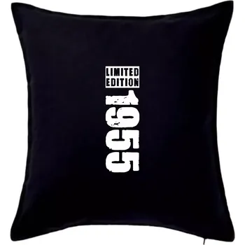 Polštář Limited edition 1955 pruh - Polštář 50x50 - 50x50 - Pouze potah ( Černá )