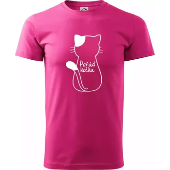 Pořád kočka - Klasické pánské triko vyšší gramáže - XS ( Purpurová )