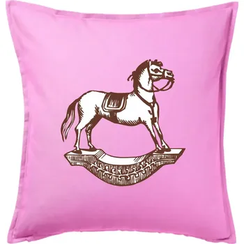 Polštář Houpací kůň - Polštář 50x50 - 50x50 - Pouze potah ( Růžová )