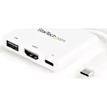 Notebook StarTech Multiport video adaptér USB-C na HDMI 2.0 USB-A PowerDelivery 60W bílá (CDP2HDUACPW)