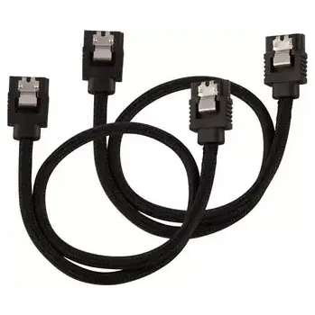 Kabel do PC Corsair Premium Sleeved SATA 6Gbps kabel rovný 30cm černá (2ks) (CC-8900248)