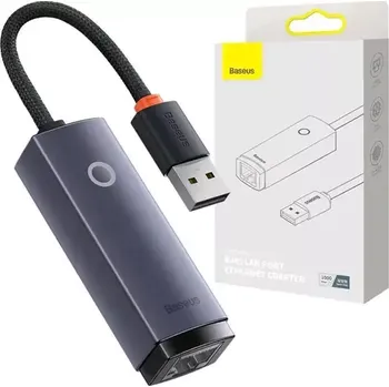 Baseus WKQX000113 Lite Series Síťový adaptér USB-A (M) - RJ45 (F) šedá (WKQX000113)