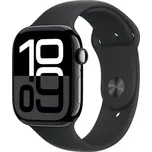 Apple Watch Series 10 GPS 46mm Klavírně černé hliníkové tělo - Černý sportovní řemínek (M/L) (MWWQ3QC/A)
