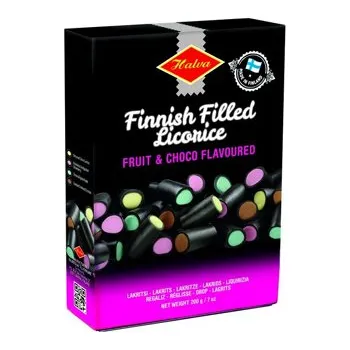 Bonbon Halva Finsko Lékořicové bonbony plněné, Finsko 200g