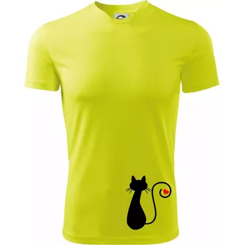 Chlapecké oblečení Zamilovaná kočka ocásek - Dětské triko sportovní (dresovina) - 158 cm/12 let ( Neonově žlutá )