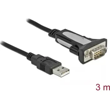 Kabel do PC DeLock Adaptér USB 2.0 A (M) - RS-232 (M) 3m černá (65962)