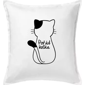 Polštář Pořád kočka - Polštář 50x50 - 50x50 - Včetně výplně ( Bílá )
