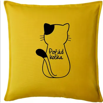 Polštář Pořád kočka - Polštář 50x50 - 50x50 - Pouze potah ( Žlutá )
