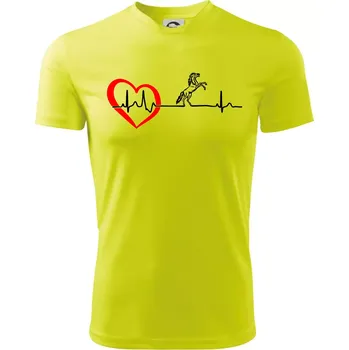 Moje srdce bije pro koně - Dětské triko sportovní (dresovina) - 158 cm/12 let ( Neonově žlutá )