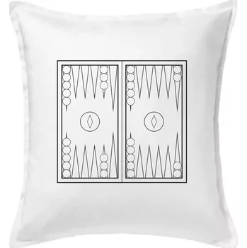 Polštář Backgammon černobílý - Polštář 50x50 - 50x50 - Včetně výplně ( Bílá )
