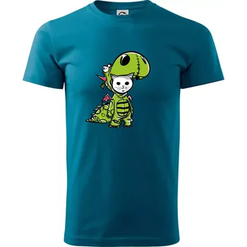 Pánské tričko Kočkosaurus Rex - Klasické pánské triko vyšší gramáže - 3XL ( Petrolejová )