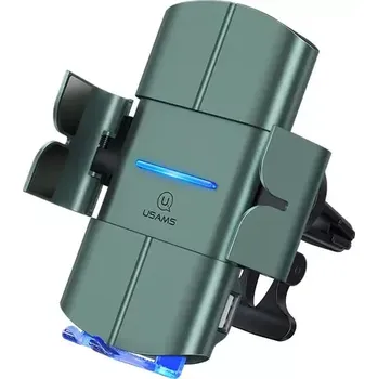 Držák do auta USAMS CD133 Automatic Coil Držák do Auta vč. Bezdrátového nabíjení 10W černá (6958444988818)