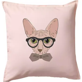 Polštář Hipster sphynx - Polštář 50x50 - 50x50 - Pouze potah ( Světle růžová )