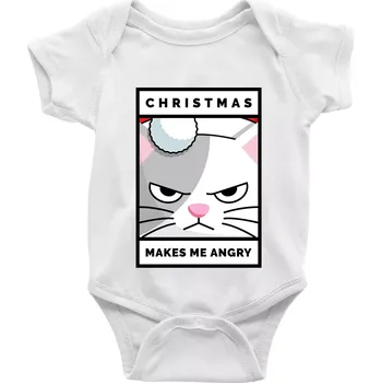 Kojenecký body Christmas makes me angry - Body kojenecké s krátkým rukávem - Krátký r. do 3 měs ( Bílá )