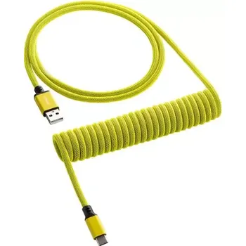 Kabel do PC CableMod Classic Coiled Keyboard Cable USB-C - USB-A 1.5m Dominator Yellow (CM-CKCA-CY-KY150KY-R)