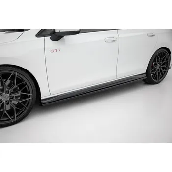 Tuning Maxton Design difuzory pod boční prahy pro Volkswagen Golf GTD Mk8, černý lesklý plast ABS