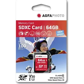 Paměťová karta AgfaPhoto SDXC Card High Speed 64GB (10428)