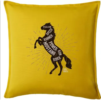 Polštář Horse mustang - Polštář 50x50 - 50x50 - Pouze potah ( Žlutá )