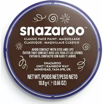 Karnevalový doplněk SNAZAROO Barva na obličej Tmavě hnědá 18ml (160180)