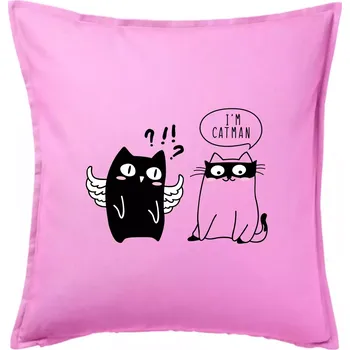 Polštář Catman - Polštář 50x50 - 50x50 - Pouze potah ( Růžová )