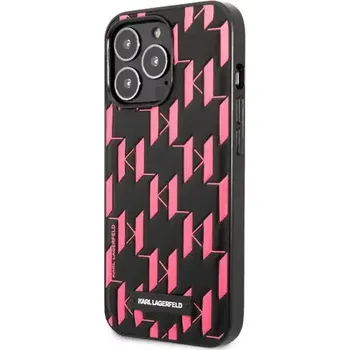 Pouzdro na mobilní telefon Karl Lagerfeld Monogram Plaque Kryt pro Apple iPhone 13 Pro Max růžová (3666339049195)