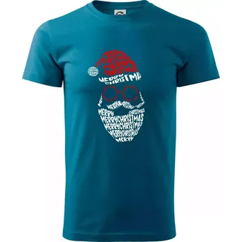 Merry Christmas obličej - Klasické pánské triko vyšší gramáže - XS ( Petrolejová )